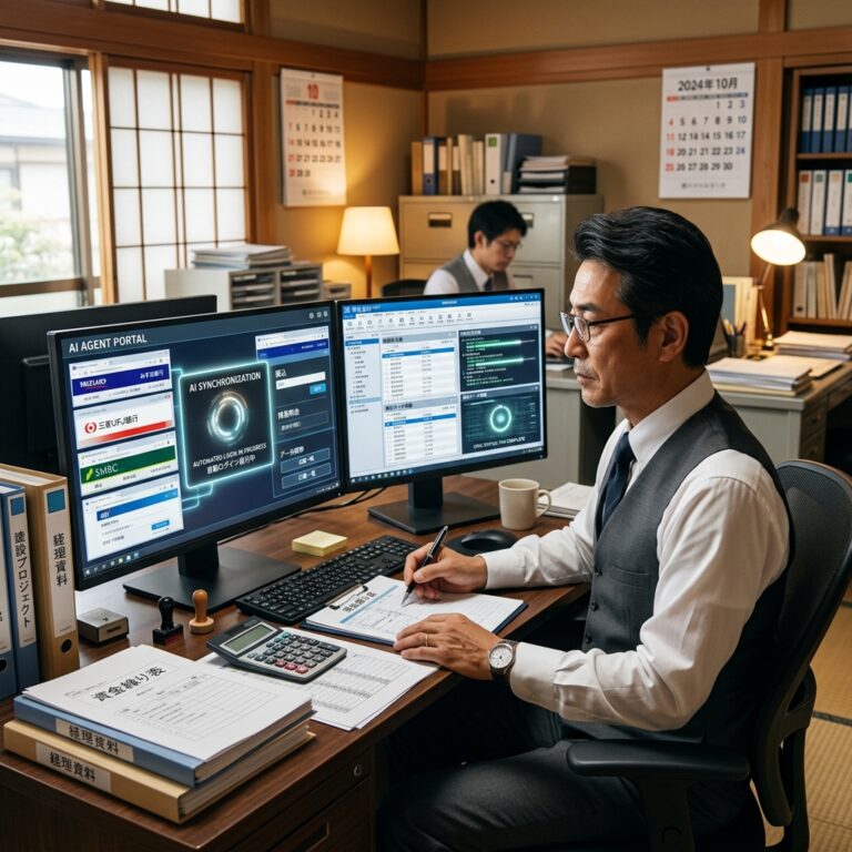 【経理担当向け】ネットバンクのログイン地獄から解放。複数口座の明細をAIが勝手にダウンロード。